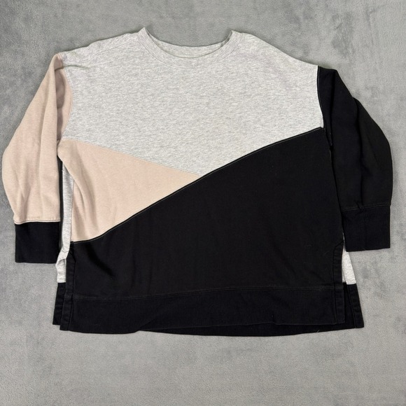 Maurices Sweaters - Maurices Sweater Womens 2X Gray Pink Color Block Long Sleeve Pullover Stretch